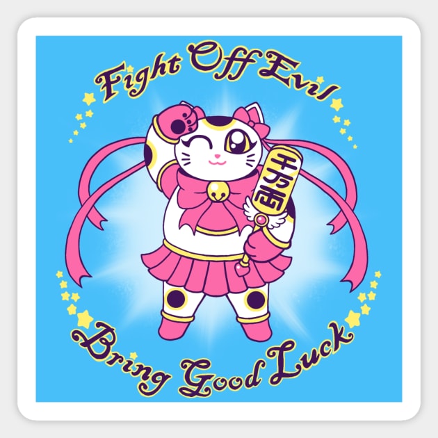 Magical Girl Manekei Neko - Pink Ver Sticker by ToonSkribblez